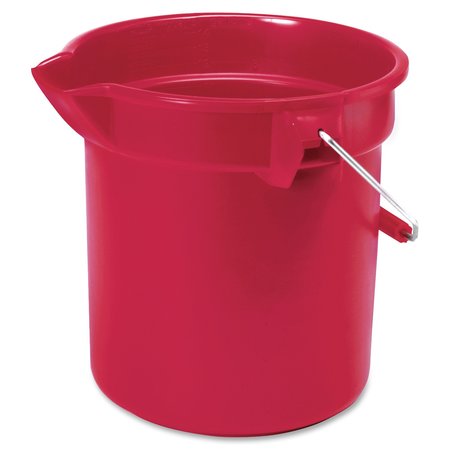 Rubbermaid Commercial Brute 10-quart Utility Bucket, 10.2" H, Red, Steel; High-density Polyethylene (HDPE) RCP296300RDCT